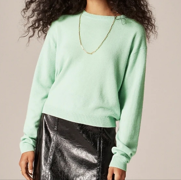 J. Crew 100% Cashmere Mint Green Crew Neck Sweater Size XS - Picture 1 of 7